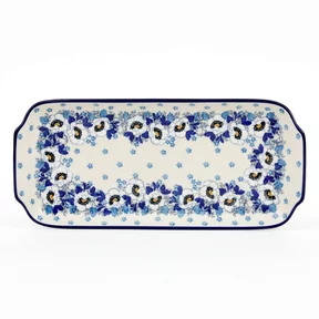 Tacka z uszkami 410 32/14,5 cm <br> 2222X Biało-niebieskie anemony